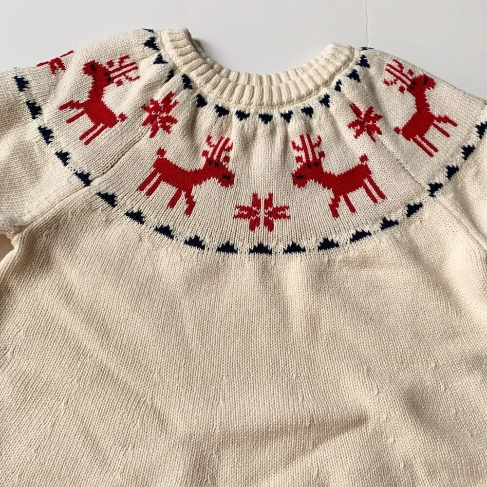 NEW Hanna Andersson Girl Fairisle Sweater Dress 6-7 years